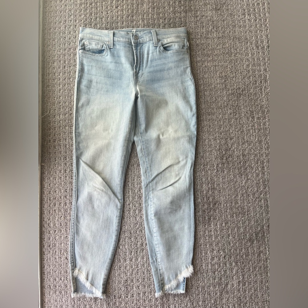 7 For All Mankind Light Wash Ankle Jeans